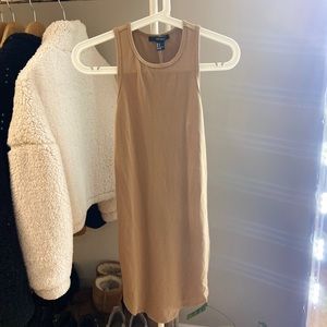 BODYCON NO SLEEVE DRESS TAN COLOR